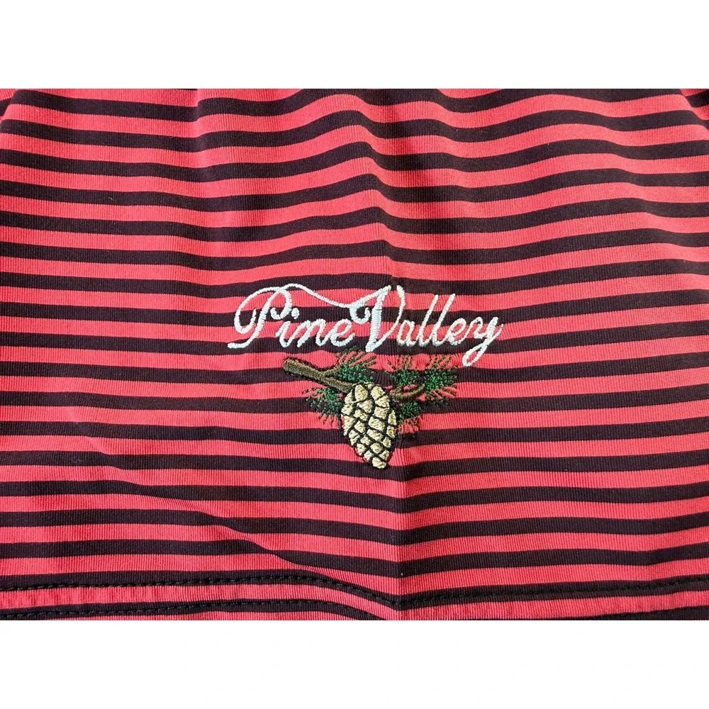 FootJoy ProDry Lisle Pine Valley Red Striped Performance Golf Polo XL - Picture 3 of 13